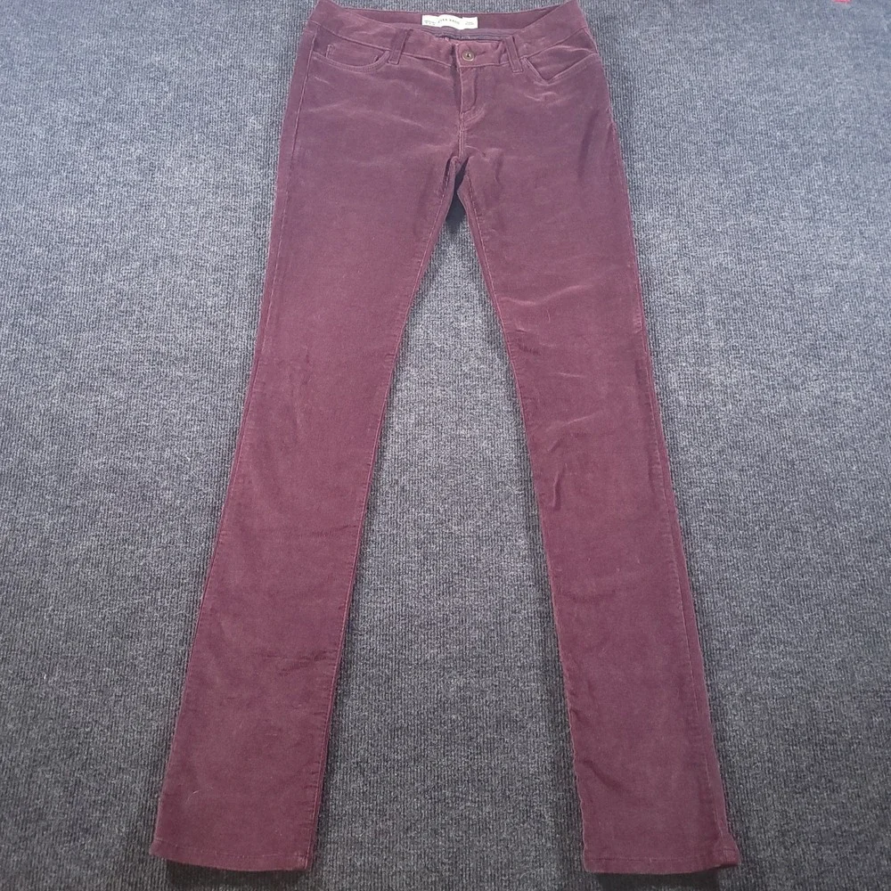 Zara Basic Women's Corduroy Skinny Pants‎ Burgundy Size 4